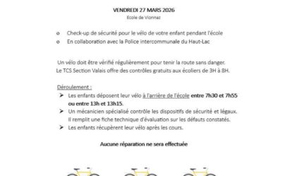 27 mars 2026 – Contrôle technique des vélos gratuit